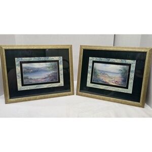 Set Of Vintage Lithographs By Nora DeBolt "Playing In The Field/Lakeside Garden"